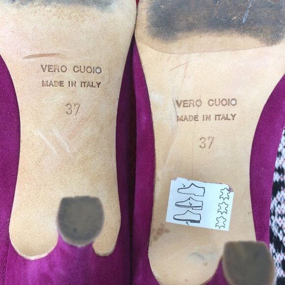 Eugenia Kim Pink Suede Round Toe Beaded Heels 37 - Picture 6 of 11